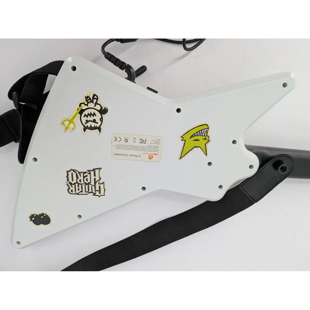 RedOctane Gibson X-Plorer Xbox 360 Guitar Hero Controller 95055 White Wire WORKS
